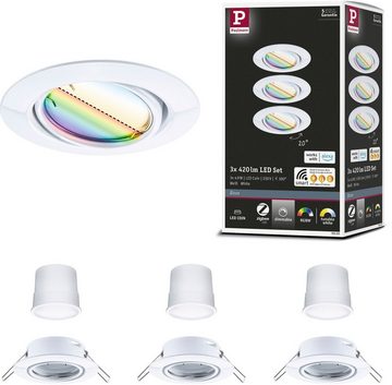 Paulmann LED Einbauleuchte Base 3x420lm 230V, LED fest integriert, Tageslichtweiß, Zigbee Basisset