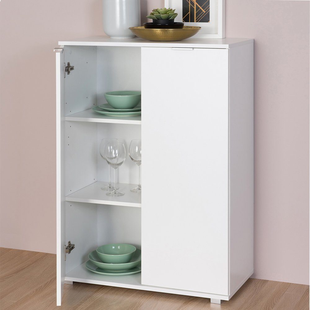 Casaria Kommode Alba DB141, mit 2 Türen 71x101x35 cm höhenverstellbare Einlegeböden Holz