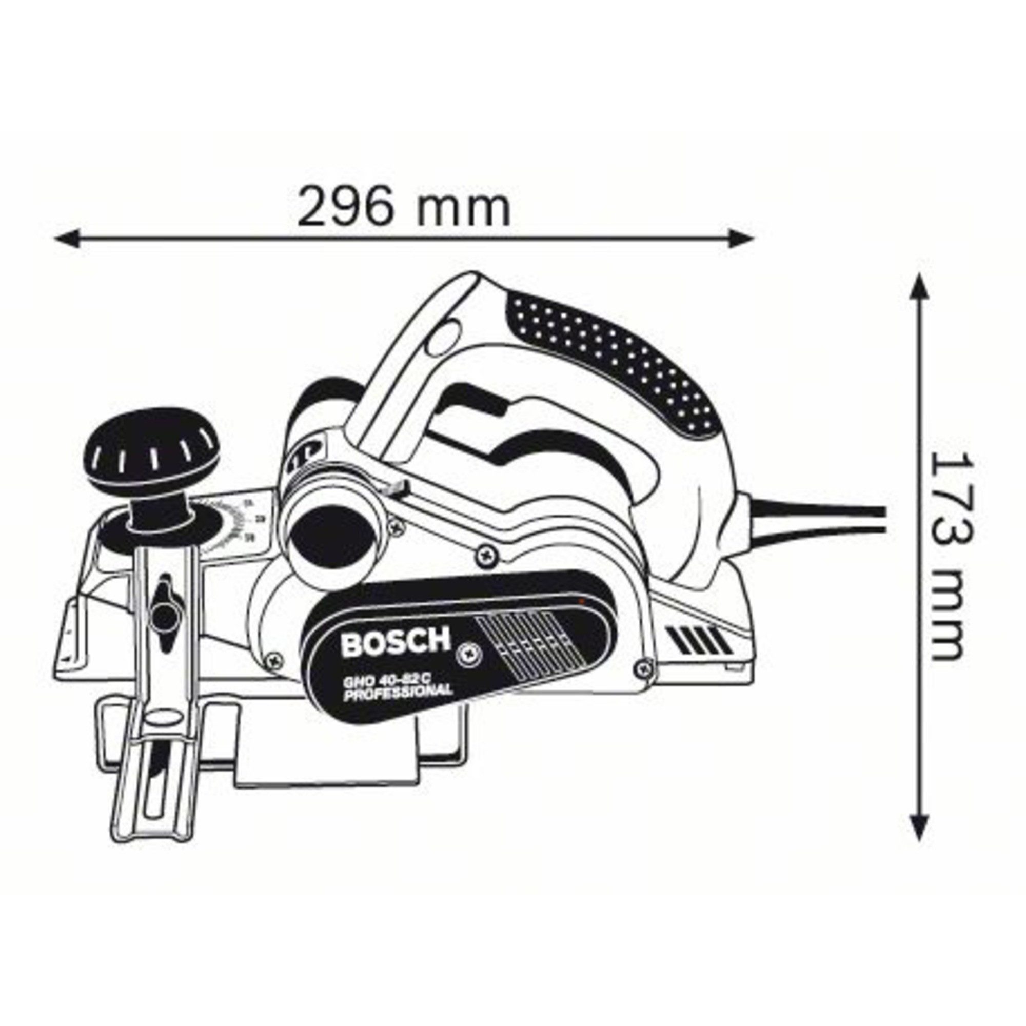 Bosch Professional Akku-Elektrohobel Bosch Professional Hobel GHO 40-82 C Professional, (Handwerkerkoffer, 850 Watt)