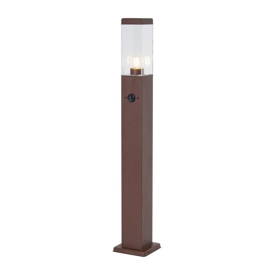 Qazqa Außen-Stehlampe Malios, ohne Leuchtmittel, Warmweiß, QAZQA Außen­poller­leuchte, e27, Rostbraun, Edelstahl, Modern