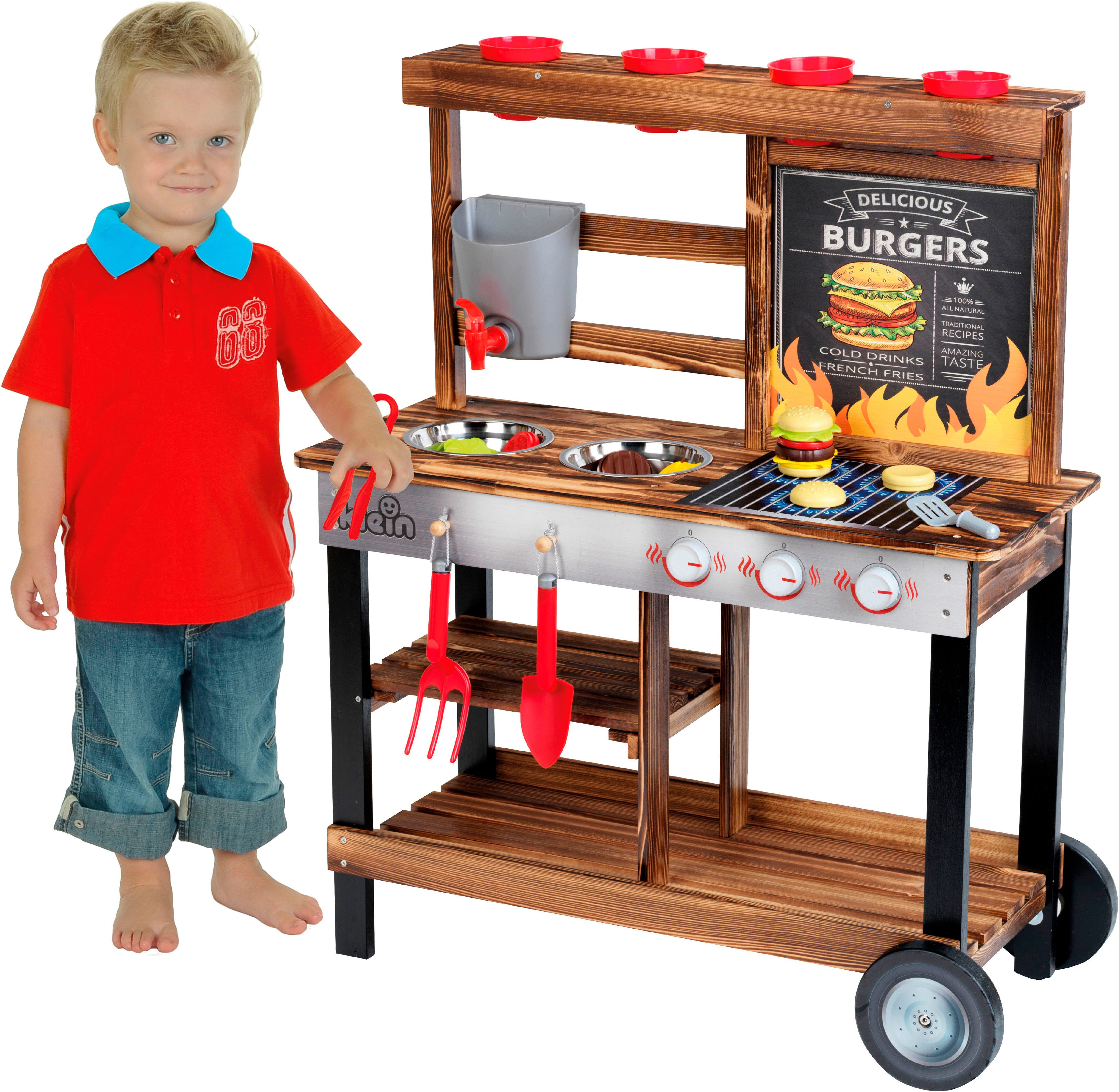 Klein Spielküche Beach Picnic, BBQ Country Sommer Küche Holz, Kunststoff