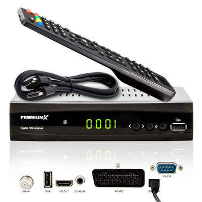 PremiumX HD 521 FTA Digital Satelliten-Receiver DVB-S2 HDMI SCART USB Multimedia-Player 12V externe Netzteil FullHD SAT-Receiver