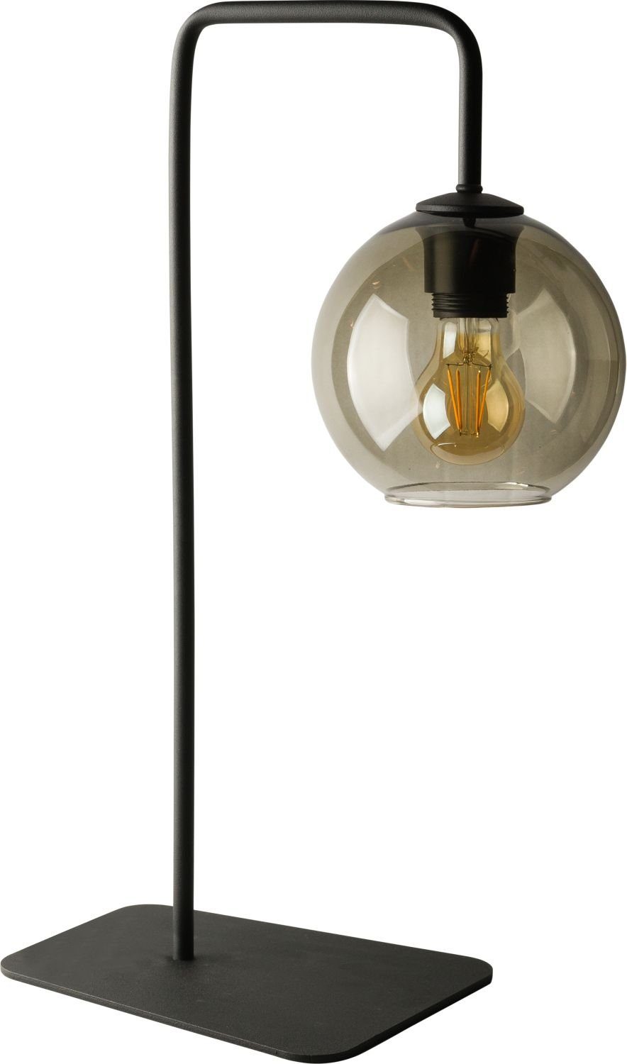 Schlafzimmer H:55cm Glas Vintage Metall Nachttischlampe NachtTischlampe ohne MONACO, Leuchtmittel, Licht-Erlebnisse