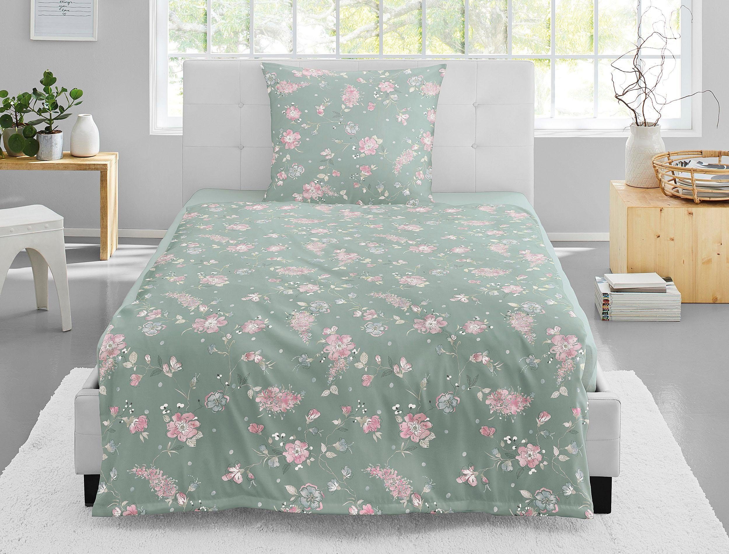 Irisette Bettwäsche Luna 8150, Jersey, 2 teilig, mit Blümchen