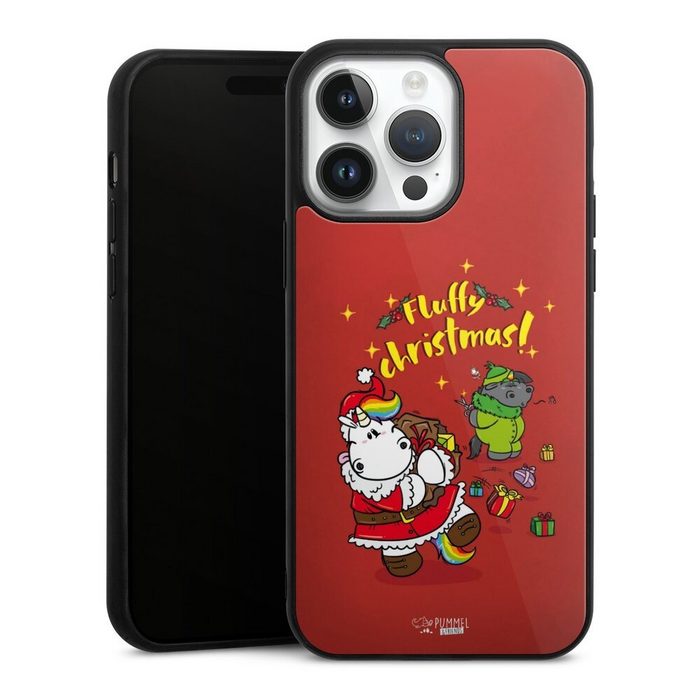DeinDesign Handyhülle Pummeleinhorn Fluffy Christmas Red Apple iPhone 14 Pro Max Gallery Case Glas Hülle