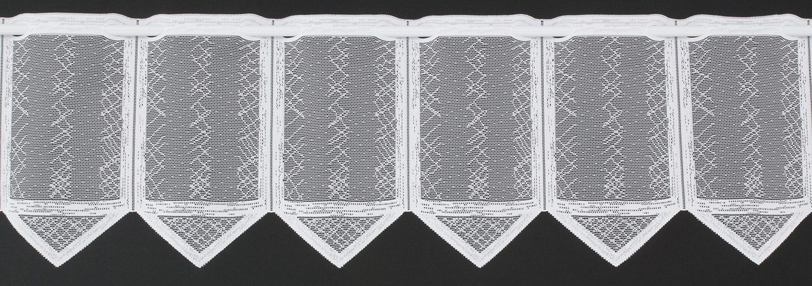 Gardinen Kranzusch Scheibengardine Jaquard in Karooptik (1 St), Stangendurchzug, transparent, Stablöcher,transparent,verschiedene Höhen, Breiten – Bild 5 von 5