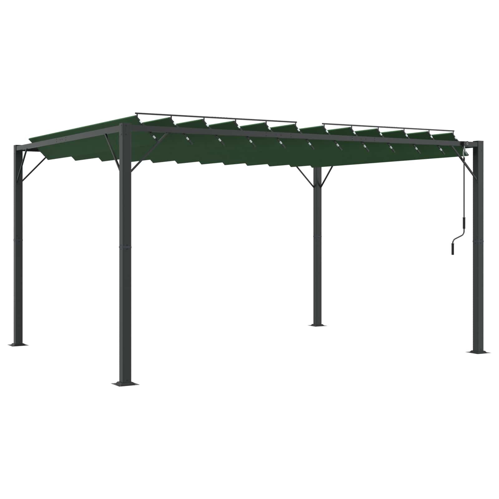 Partyzelt Gazebo mit Lamellen-Dach 3 x 4 x 2,14 m Grün