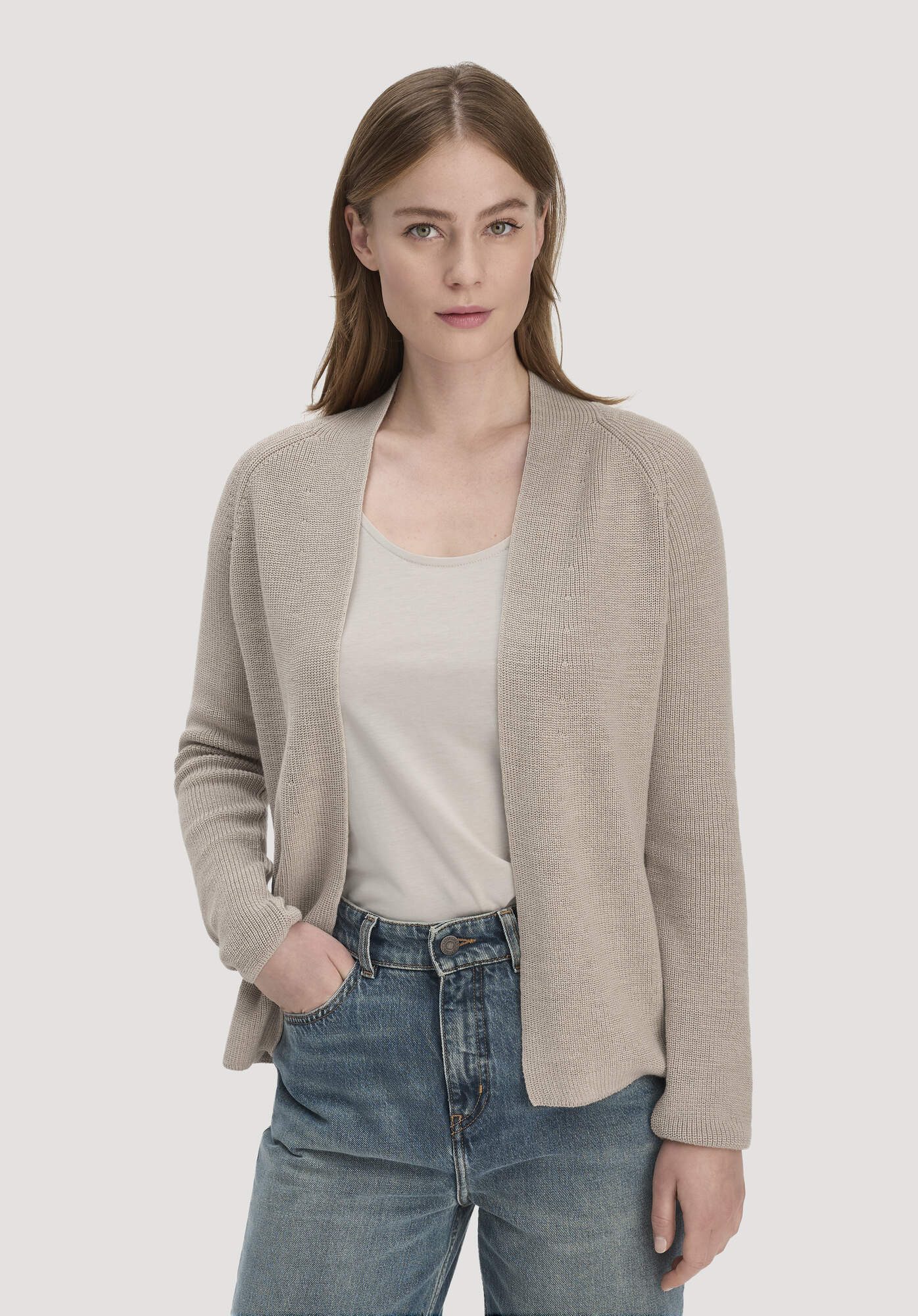 Hessnatur Strickjacke aus reiner Bio-Baumwolle (1-tlg) günstig online kaufen