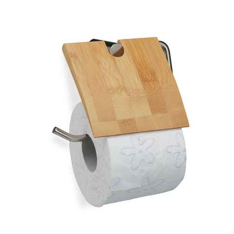 relaxdays Toilettenpapierhalter Toilettenpapierhalter Bambus