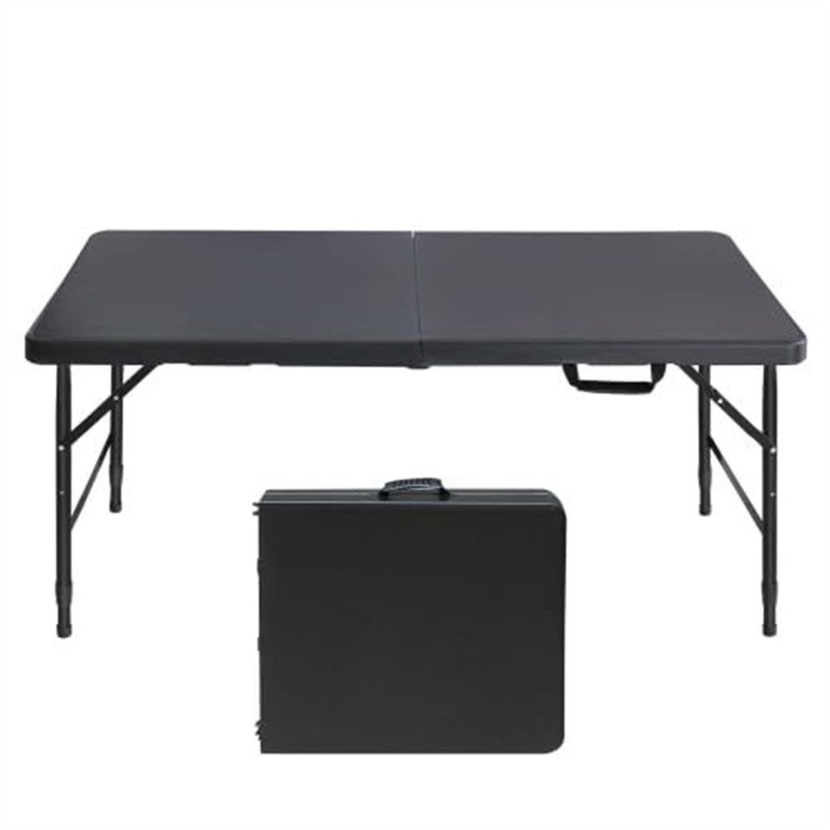 GarveeMore Klapptisch Klapptisch 4FT, tragbarer Kunststoff mit Griff, Rutschschutzfüße