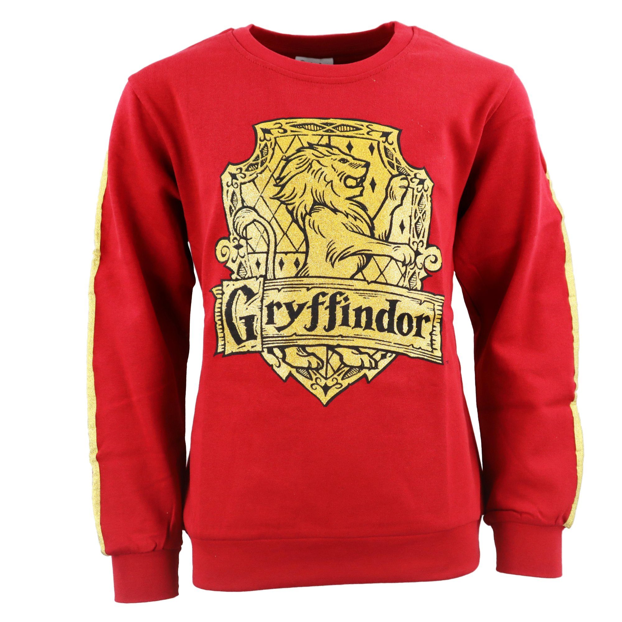 Harry Potter Rundhalspullover Harry Potter Gryffindor Kinder Mädchen Pulli Sweater Gr. 134 bis 164, 100% Baumwolle Rot