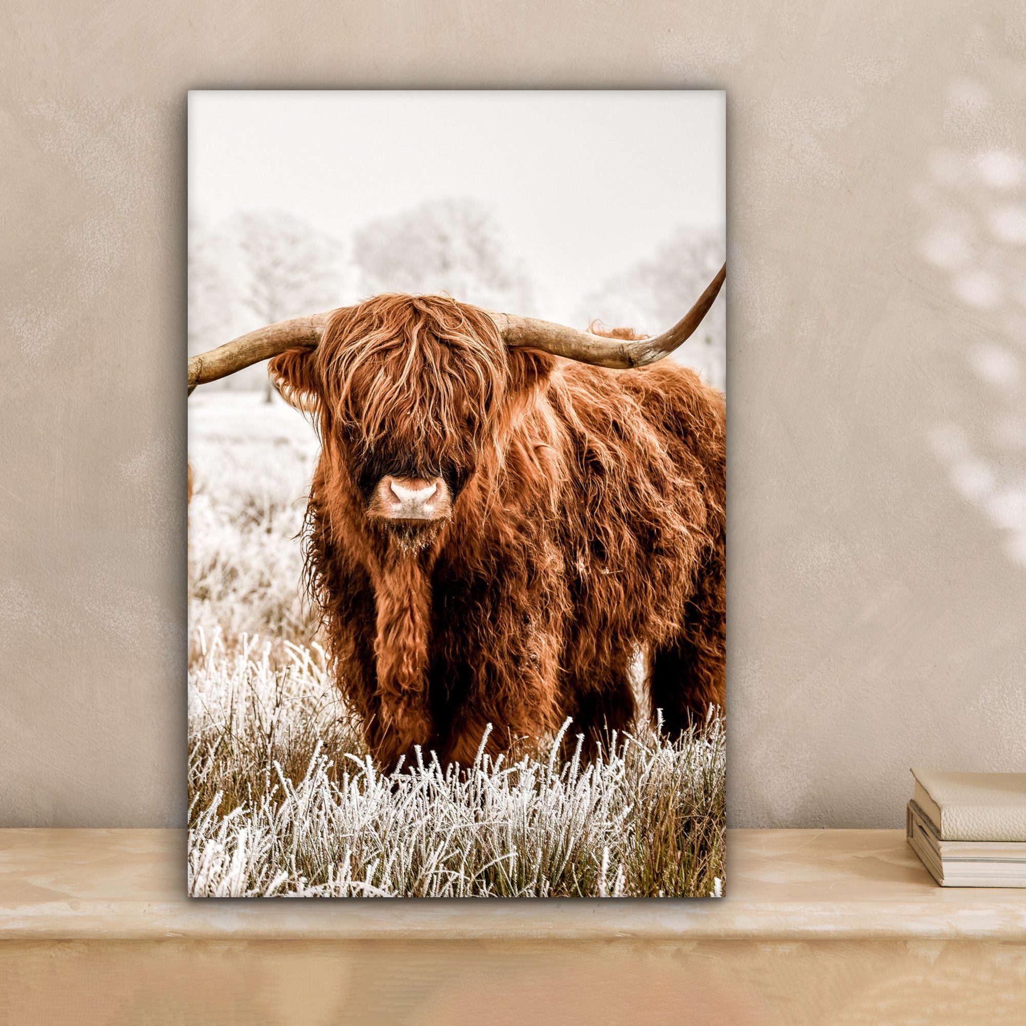 OneMillionCanvasses® Leinwandbild Schottischer Hochländer - Kuh - Natur - W günstig online kaufen