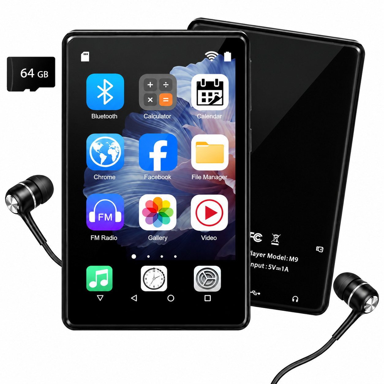 XEOOCE MP3 Player 96GB, Bluetooth Musikplayer mit 4 Zoll Touchscreen MP3-Player
