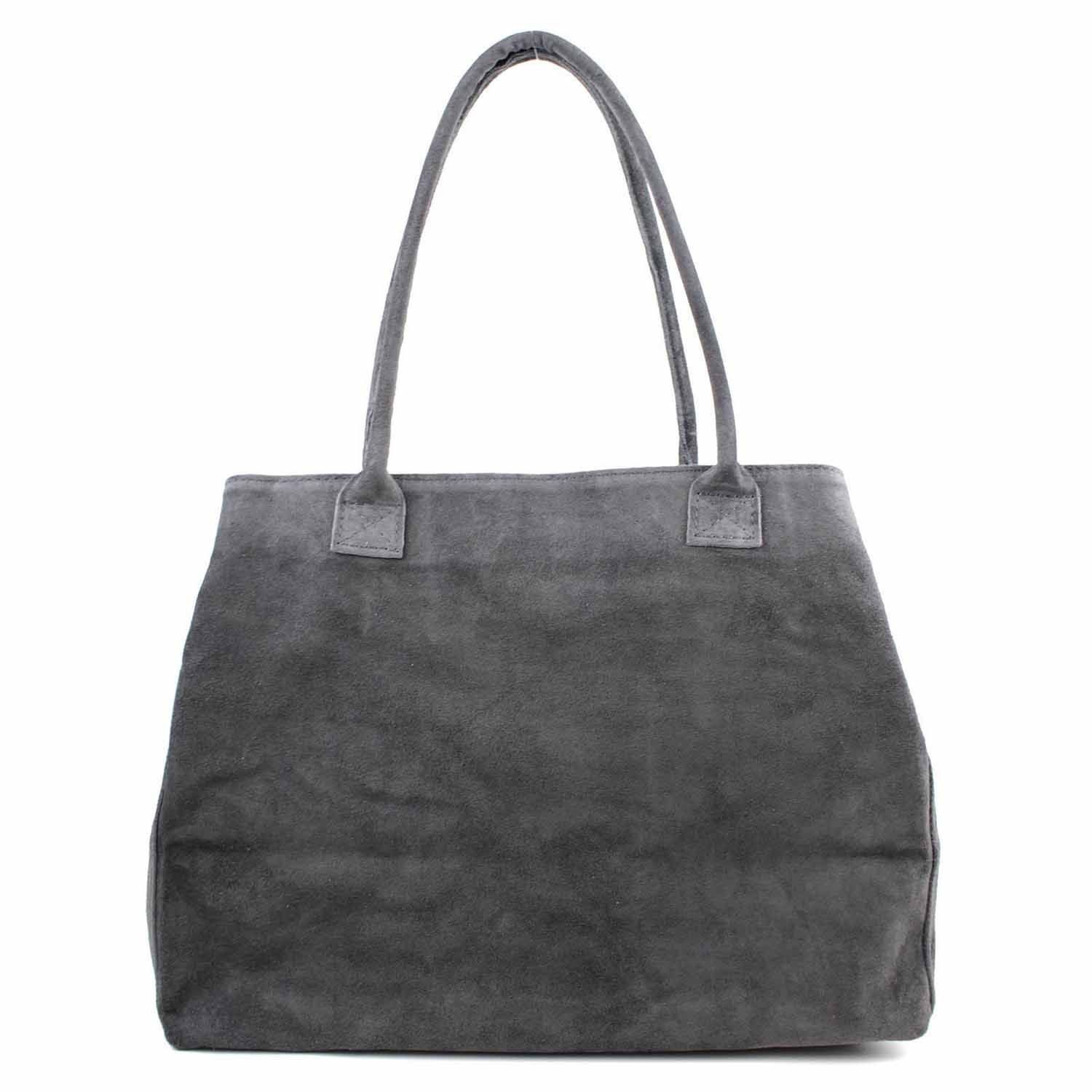 ITALYSHOP24 Shopper Made in Italy XL Damen Leder Tasche Tote Bag Shopper Schultertasche, Wildleder Handtasche Henkeltasche DIN-A4 Business Reise Veloursleder