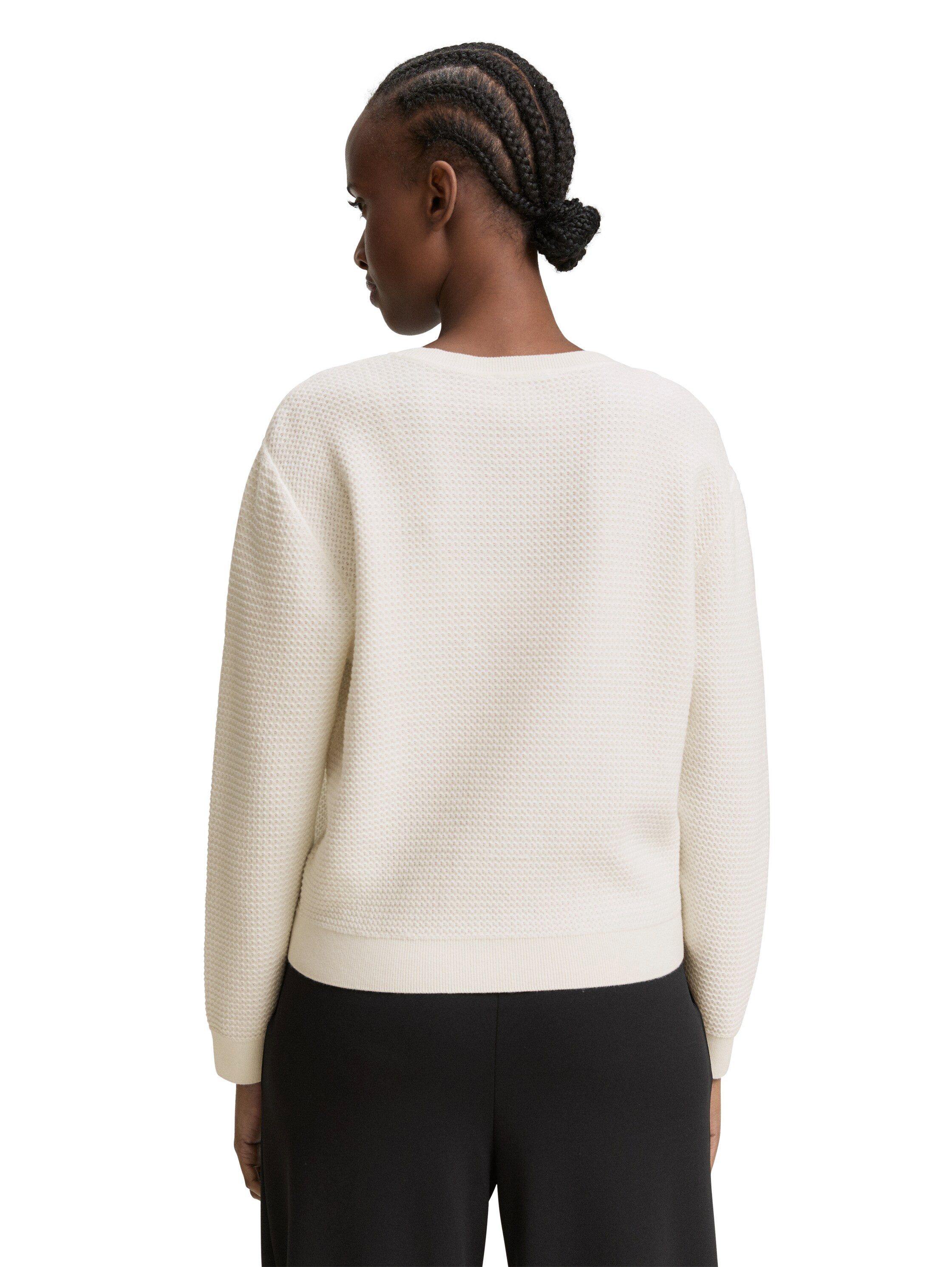 TOM TAILOR Denim Strickpullover mit Rippbündchen günstig online kaufen