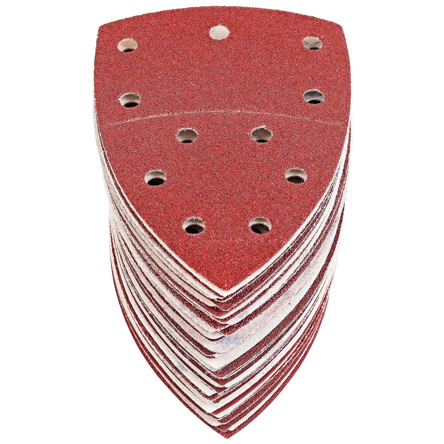 S&R Schleifdreieck Schleifpapier Profi Set 105 mm x 152 mm für professionellen Einsatz, (Set, 60 St., Je 10x P40, P60, P80, P120, P180 und P240), für Metallen, NE-Metallen, Stahl und Legierungen, Holz, Kunststoffe