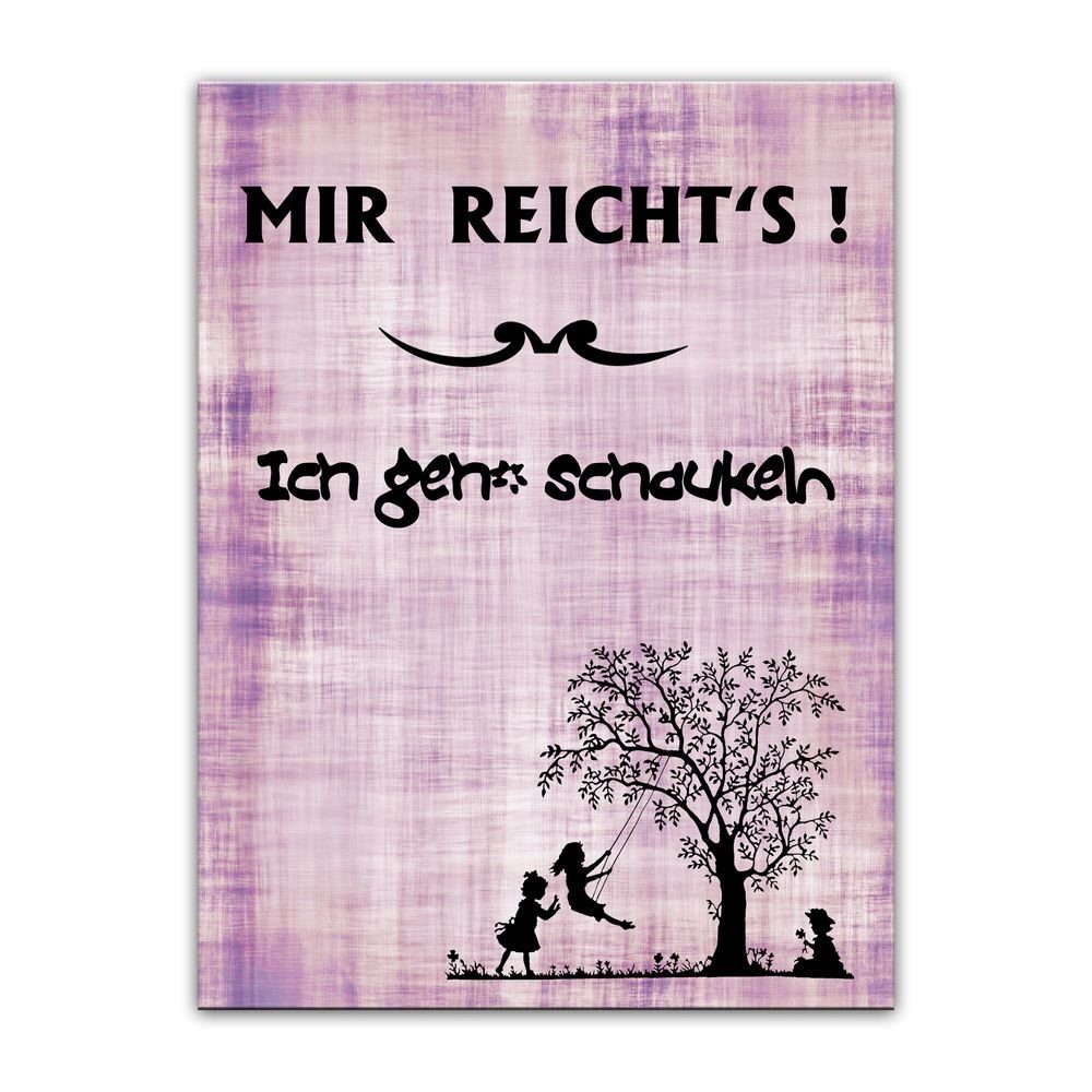 Bilderdepot24 Leinwandbild Leinwandbild mit Spruch - Ich geh' schaukeln - rosa, Sprüche & Texte