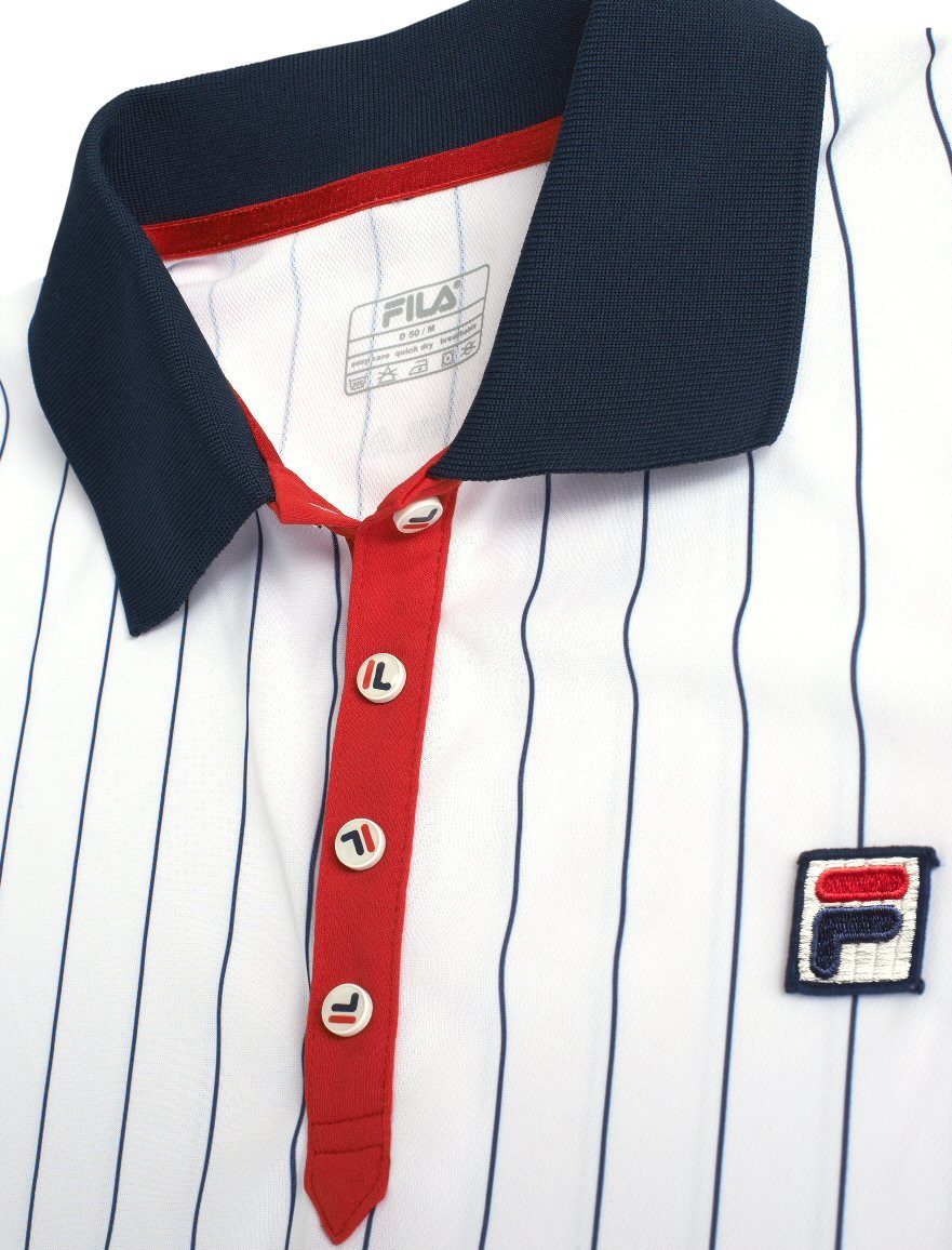 Fila Poloshirt Stripes (100% Polyester) weiss/navy/rot Herren