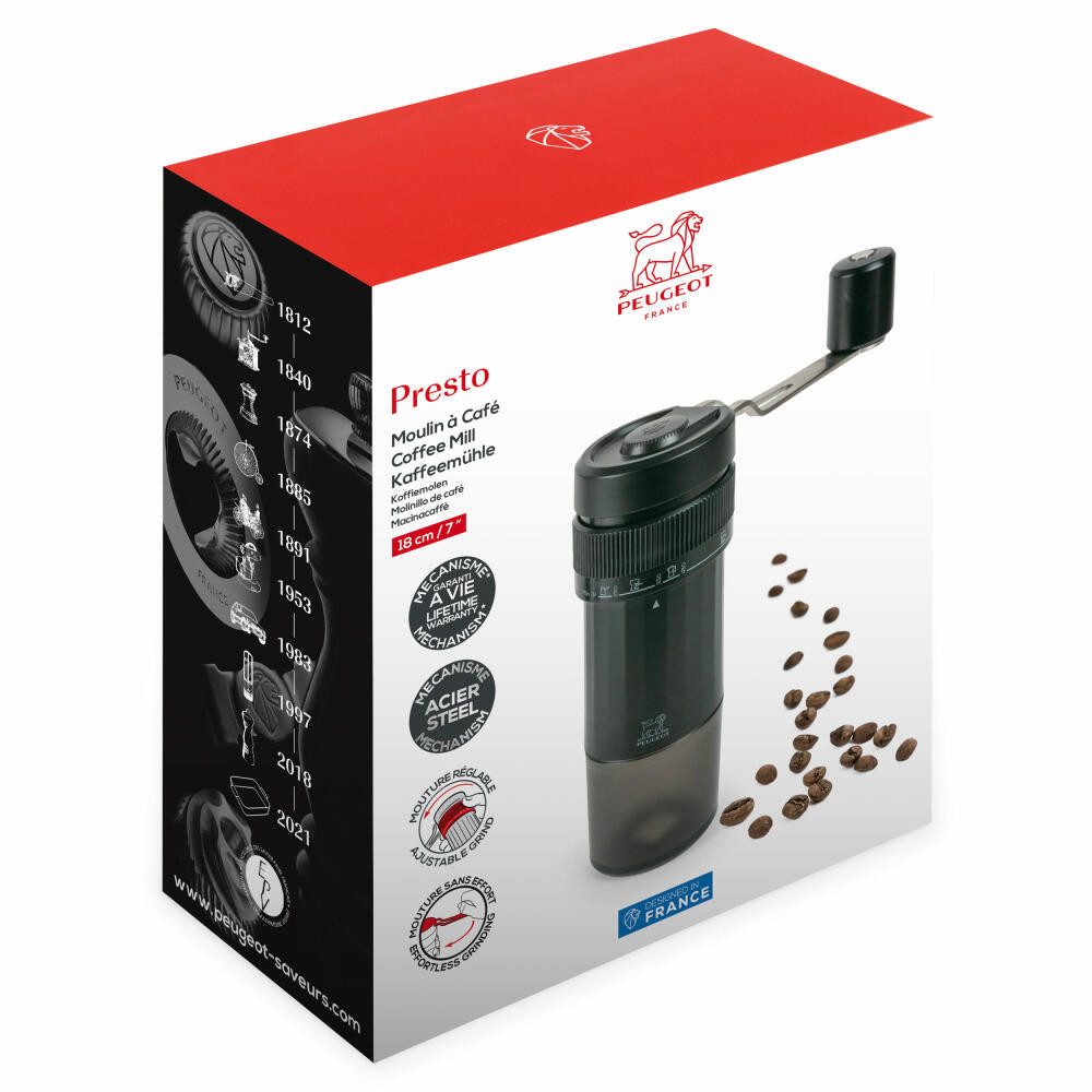 PEUGEOT Kaffeemühle Manuell PRESTO 17cm ABS Edelstahl Einstellbarer