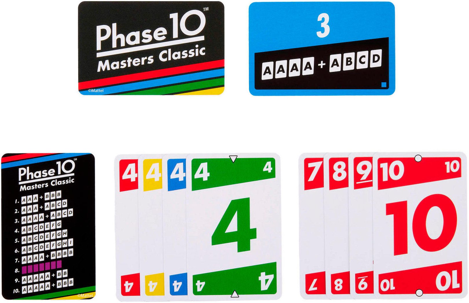 Mattel games Spiel Phase 10 Masters Classic, Kartenspiel