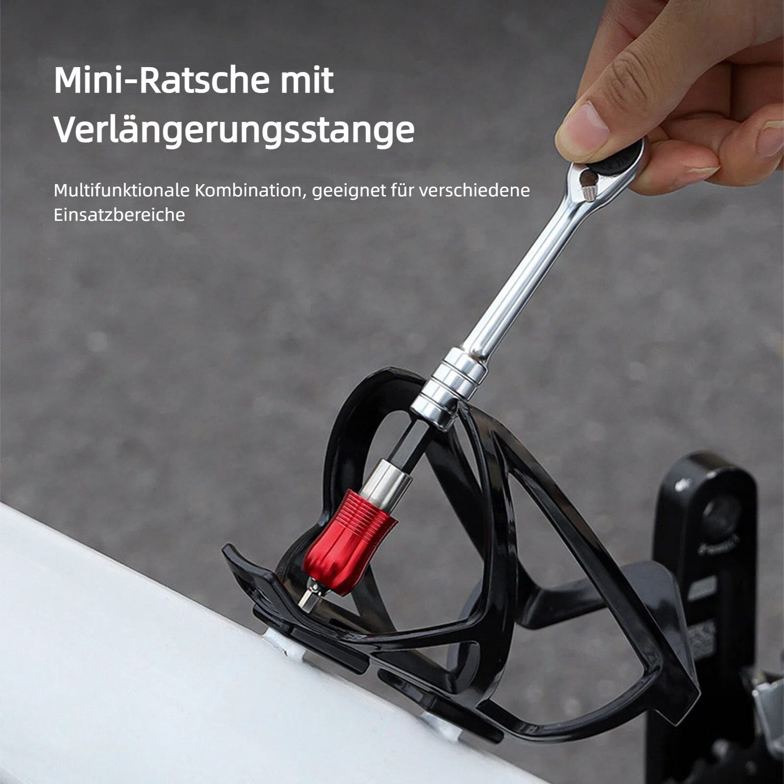GARRYFIZH Fahrrad-Reparaturset Ratschenschlüssel-Set für Mountainbikes, Fahrradreifen-Reparaturset, Magnetische Schnellverbindungsstange, Verlängerungsstange 5.8 cm