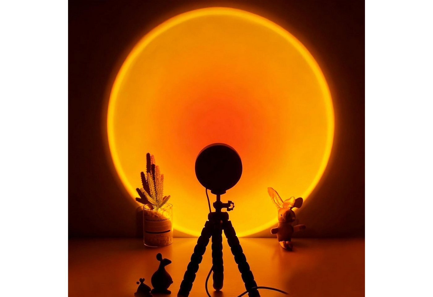 FELIXLEO LED-Sternenhimmel Sunset Lampe, 360° drehbare romantische Projektionslampe