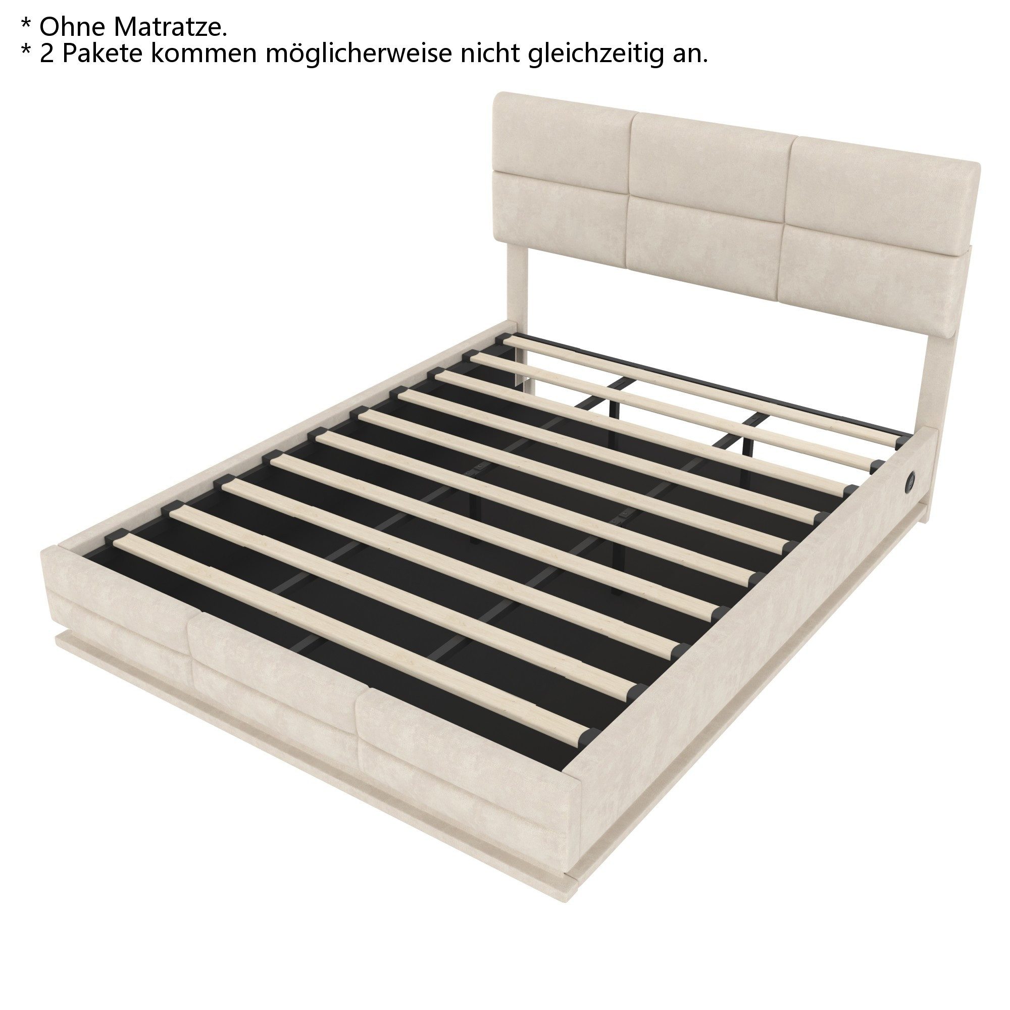 LVHOM Boxbett 90/140/160/180x200 cm mit LED, USB, Typ C-Ladeanschluss, Bett günstig online kaufen