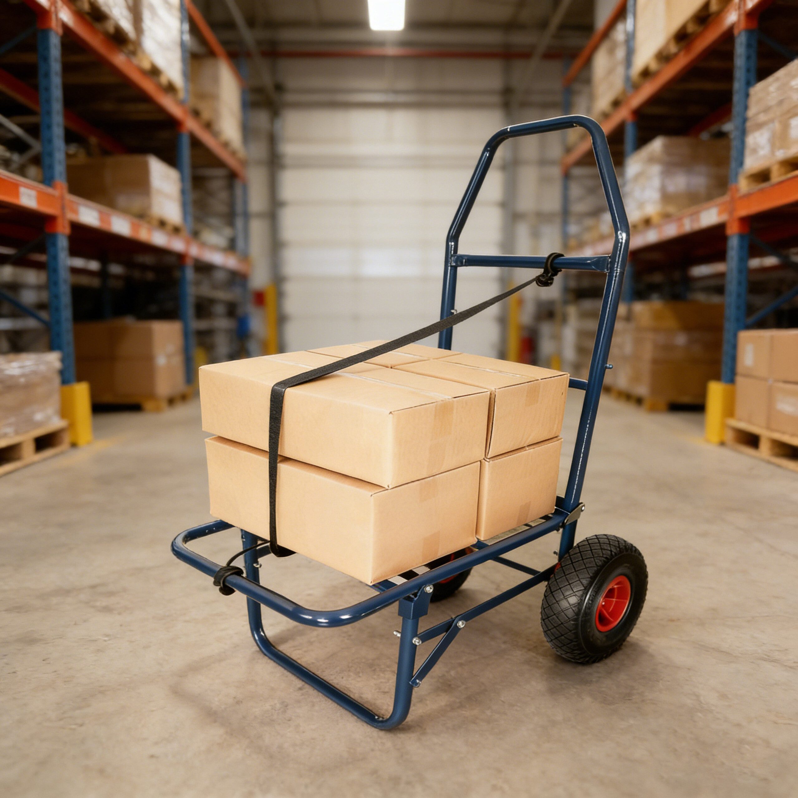 relaxdays Sackkarre Transportwagen klappbar 80kg, blau