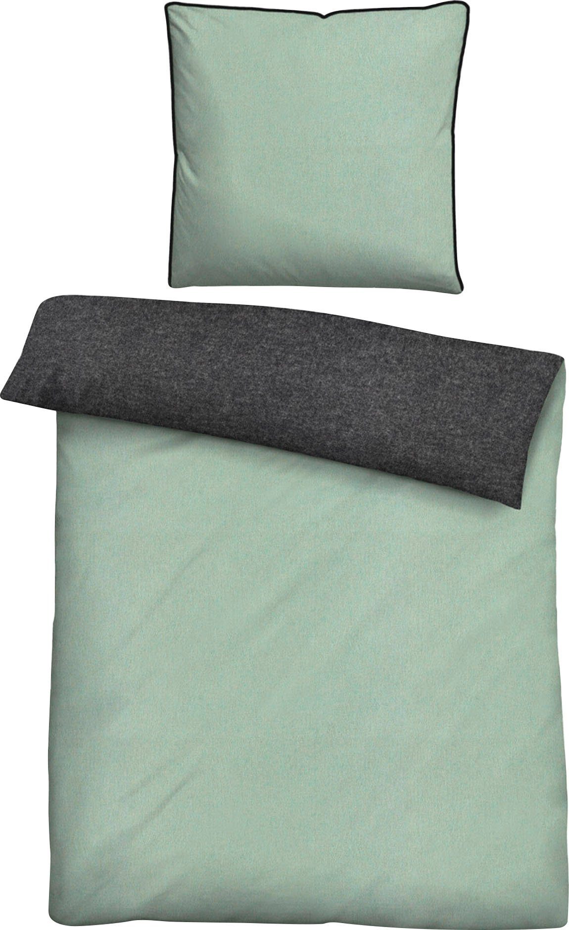Biberna Wendebettwäsche 0840500 HERMAL Premium Biber Melange-Flanell Bettwäsche 100% Baumwolle, Flanell, 2 teilig, Biber, wärmend & weich, Reißverschluss, ab Gr – Bild 4 von 5
