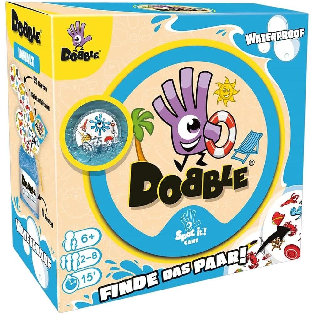 Asmodee Spiel, Dobble Waterproof, Party-/ Reaktionsspiel, ab 6 Jahre, 2-8 Spieler