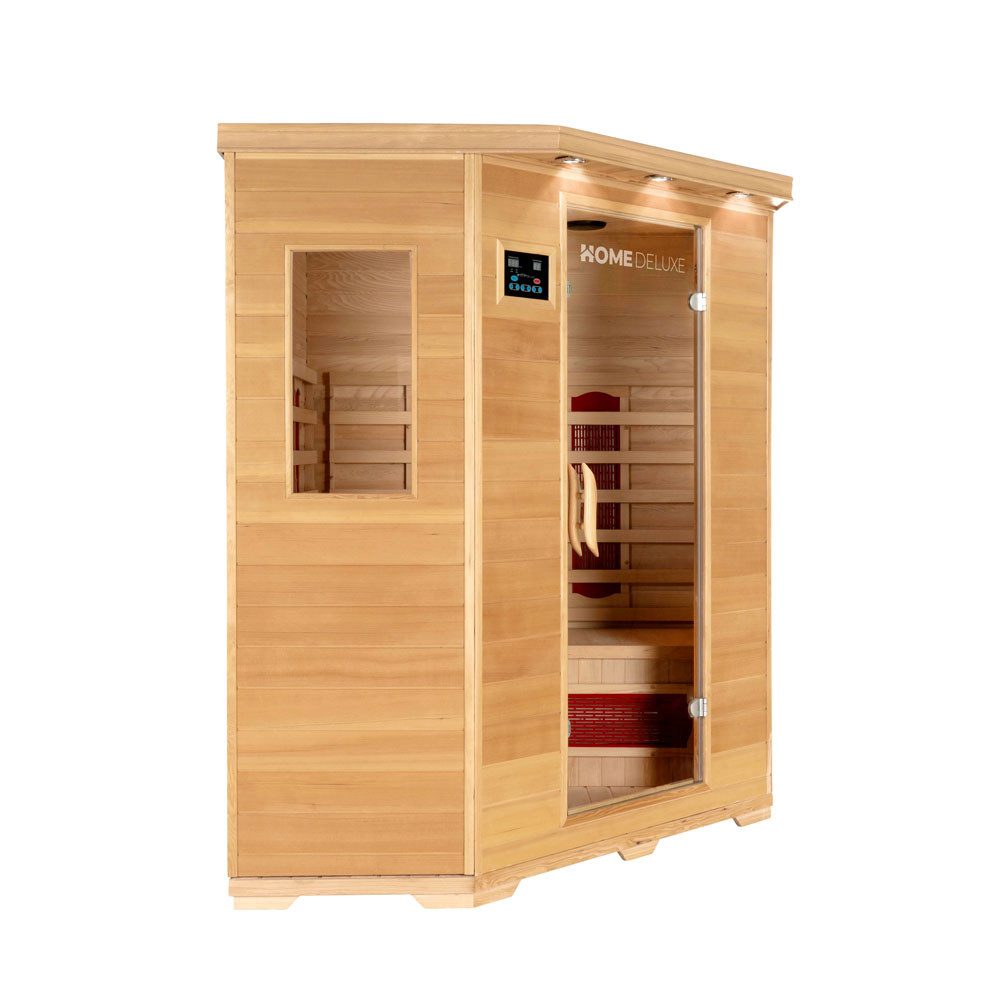 HOME DELUXE Infrarotkabine REDSUN XXL, BxTxH: 150 x 150 x 190 cm, (Komplettset) 8 Hochleistungs-Infrarotstrahler, für 4 Personen l Infrarotsauna