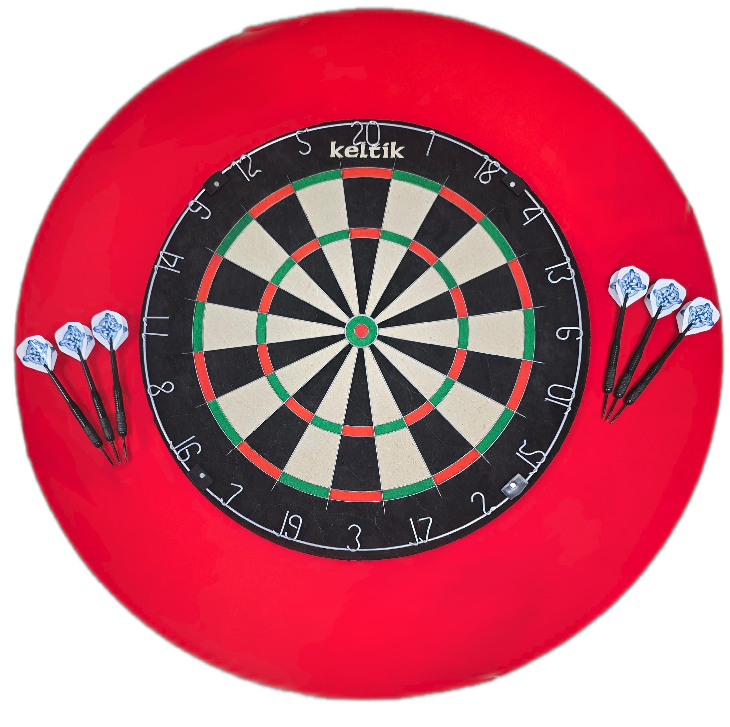 Keltik Dartscheibe Keltik Ravencore Dartboard Set mit Surround und Steeldarts, (1-tlg)