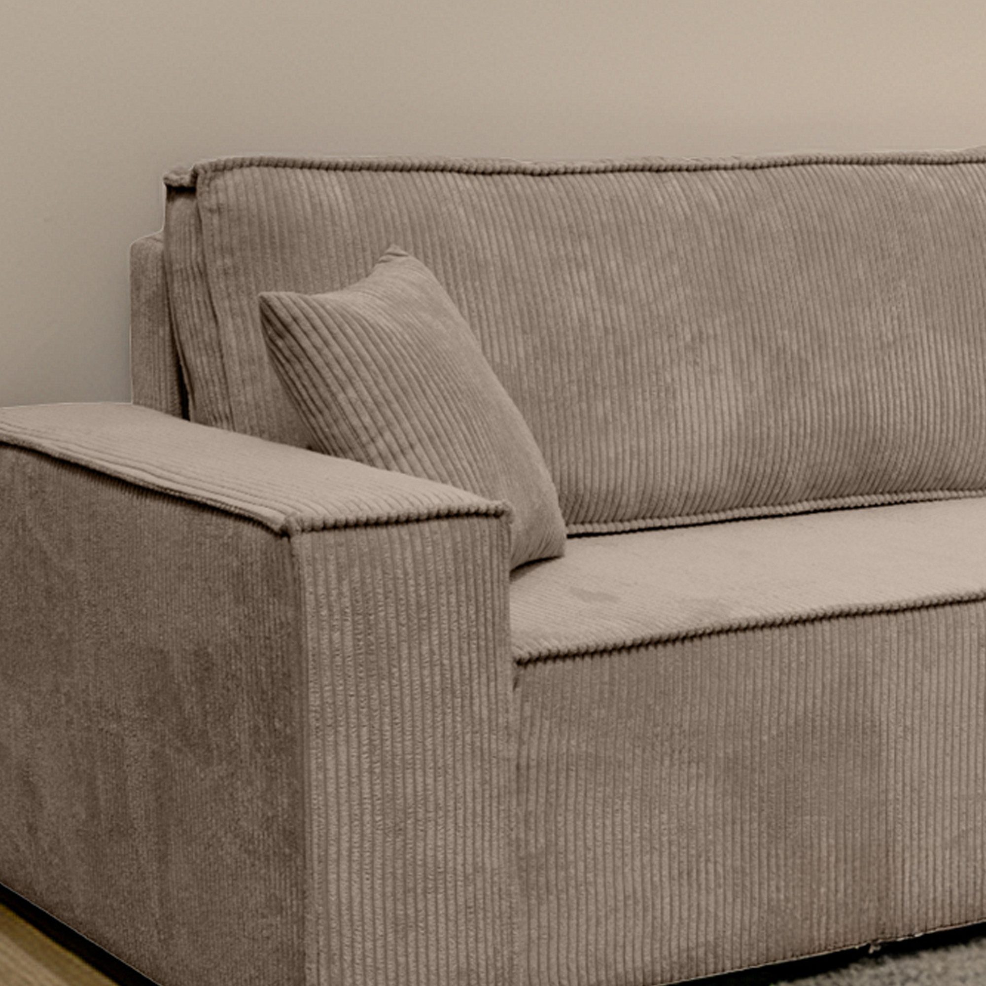 M-Punkt24 Ecksofa COMO, mit Bett Sofa Schlafsofa Ottomane rechts links universell, Cord Schwarz