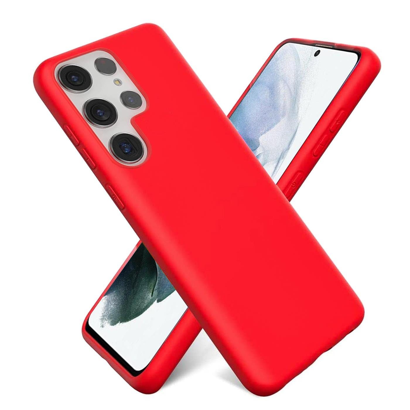 CoolGadget Handyhülle Silikon Case für das Samsung Galaxy S22 Ultra Slim TPU Cover 6,8 Zoll, Weiche Schutz Hülle mit Innen Fleece aus Stoff Handy Tasche