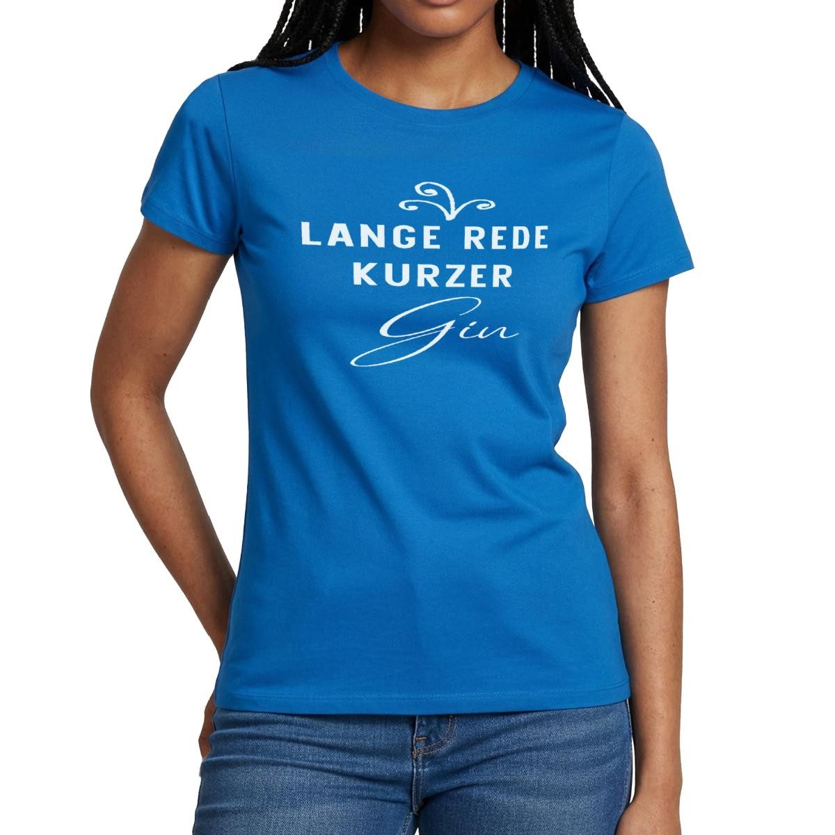 Spreadshirt T-Shirt Lange Rede Kurzer Gin Frauen T-Shirt (1-tlg)