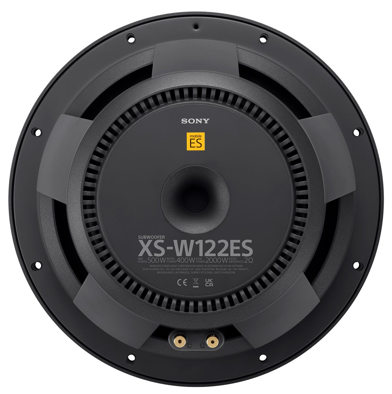 Sony XS-W122ES 30cm 2-Ohm Subwoofer aus der Mobile ES Serie Auto-Subwoofer (500 W, max.: W 30 cm)