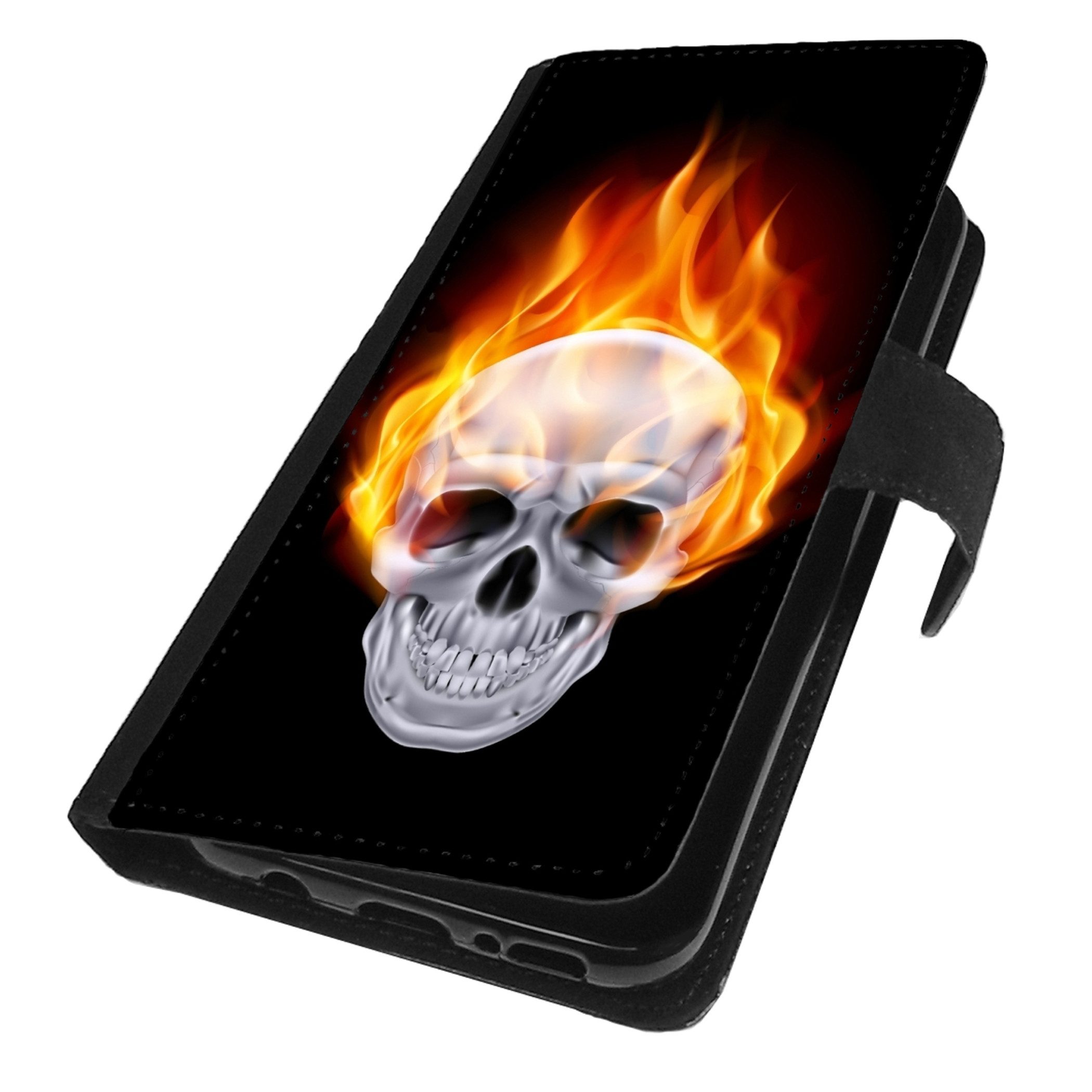 Traumhuelle Handyhülle MOTIV 3 Totenkopf Handy Hülle für Samsung Galaxy iPhone Xiaomi Google, Handy Tasche Schutz Etui Flip Case Klapp Hülle Cover Silikon