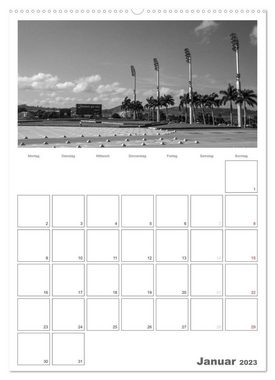 CALVENDO Wandkalender Kuba in Schwarz-Weiß (Premium, hochwertiger DIN A2 Wandkalender 2023, Kunstdruck in Hochglanz)