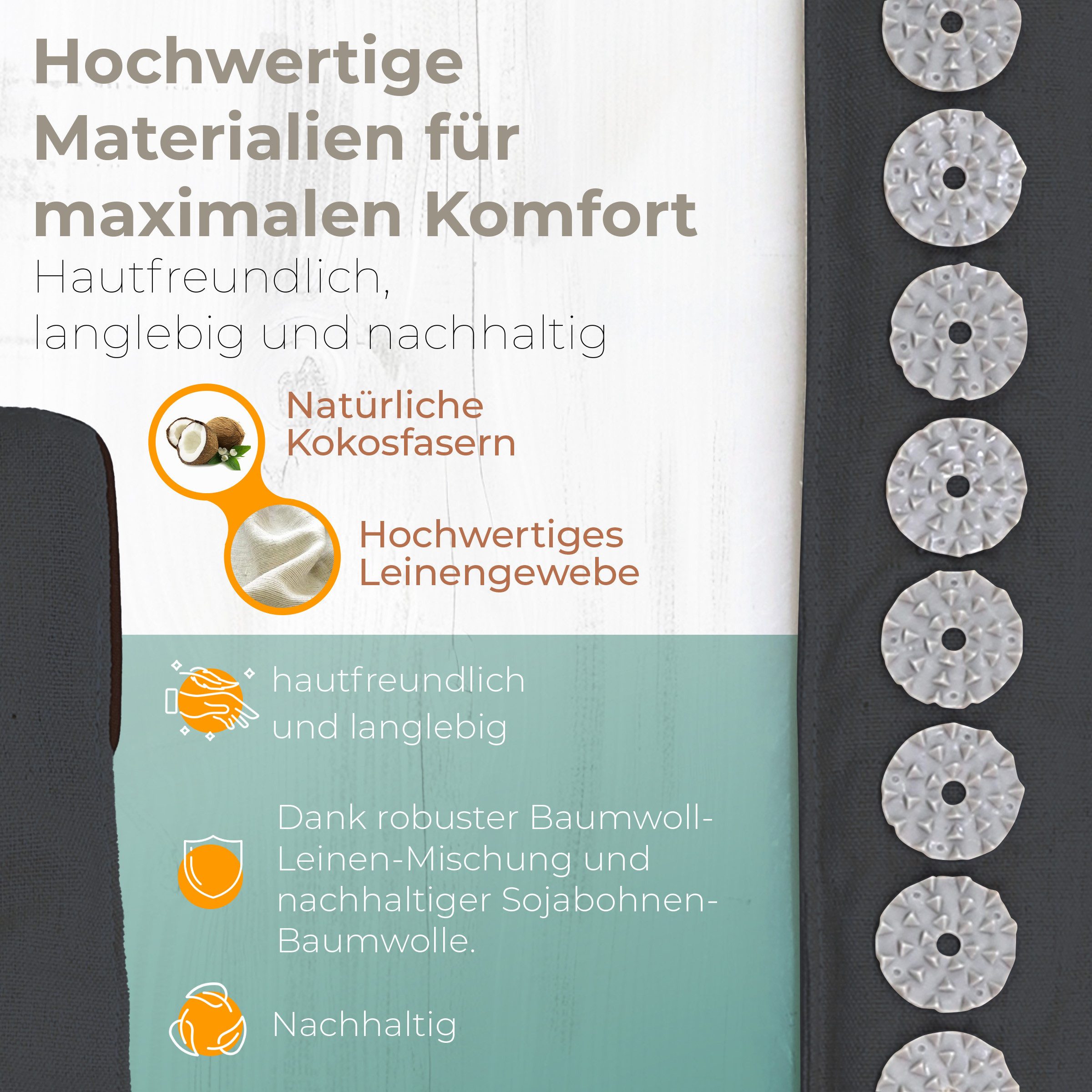 NEOLYMP Massagegerät Akupressur Stirnband – Verstellbar - Kopf-und Kiefermassage Nadelmatte, Akupressur - Vielseitige Stimulation zur gezielten Anwendung, Akupunktur Kopfmassage - Verstellbar