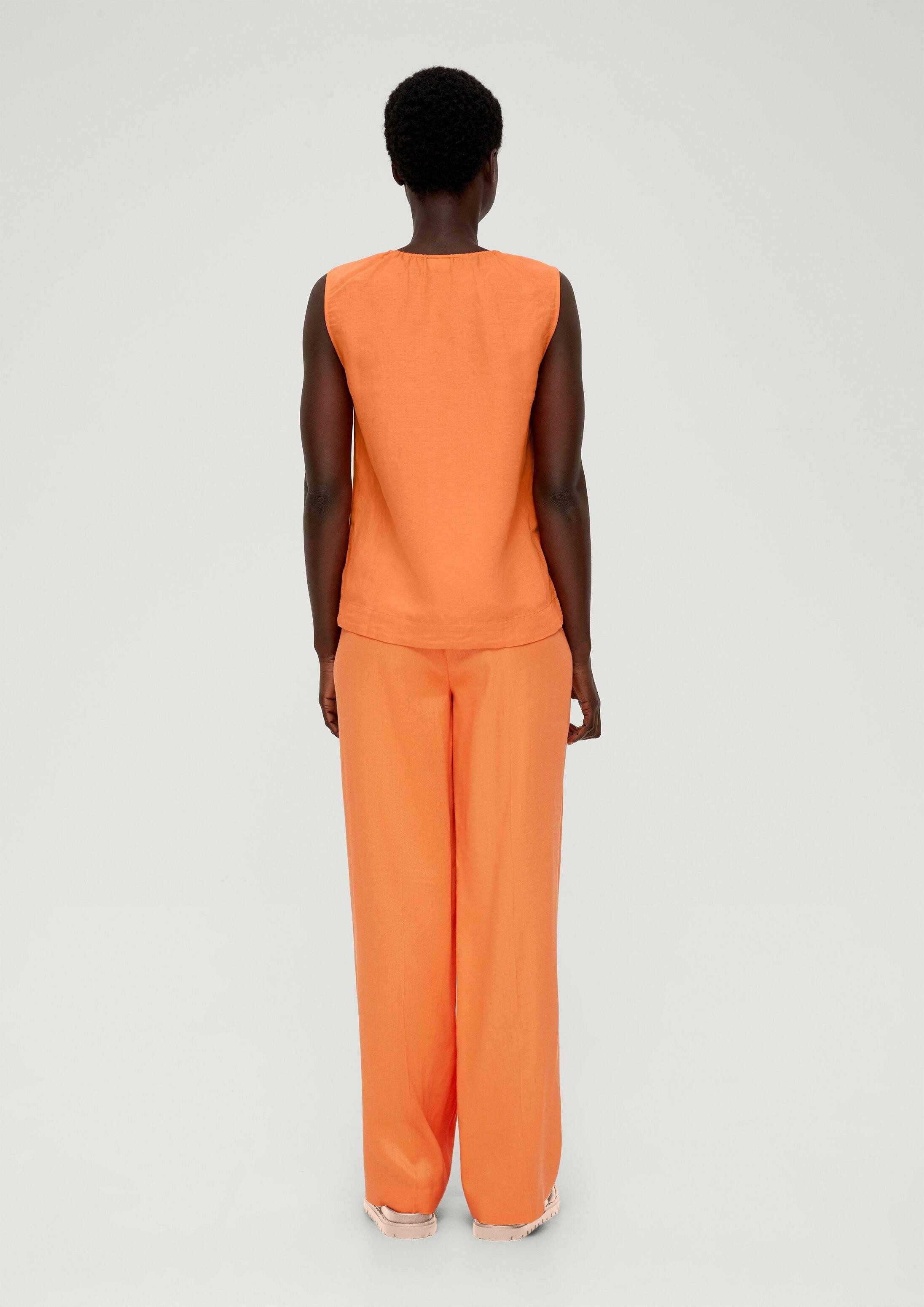 s.Oliver Blusentop Bluse Blusentop aus Leinenmix