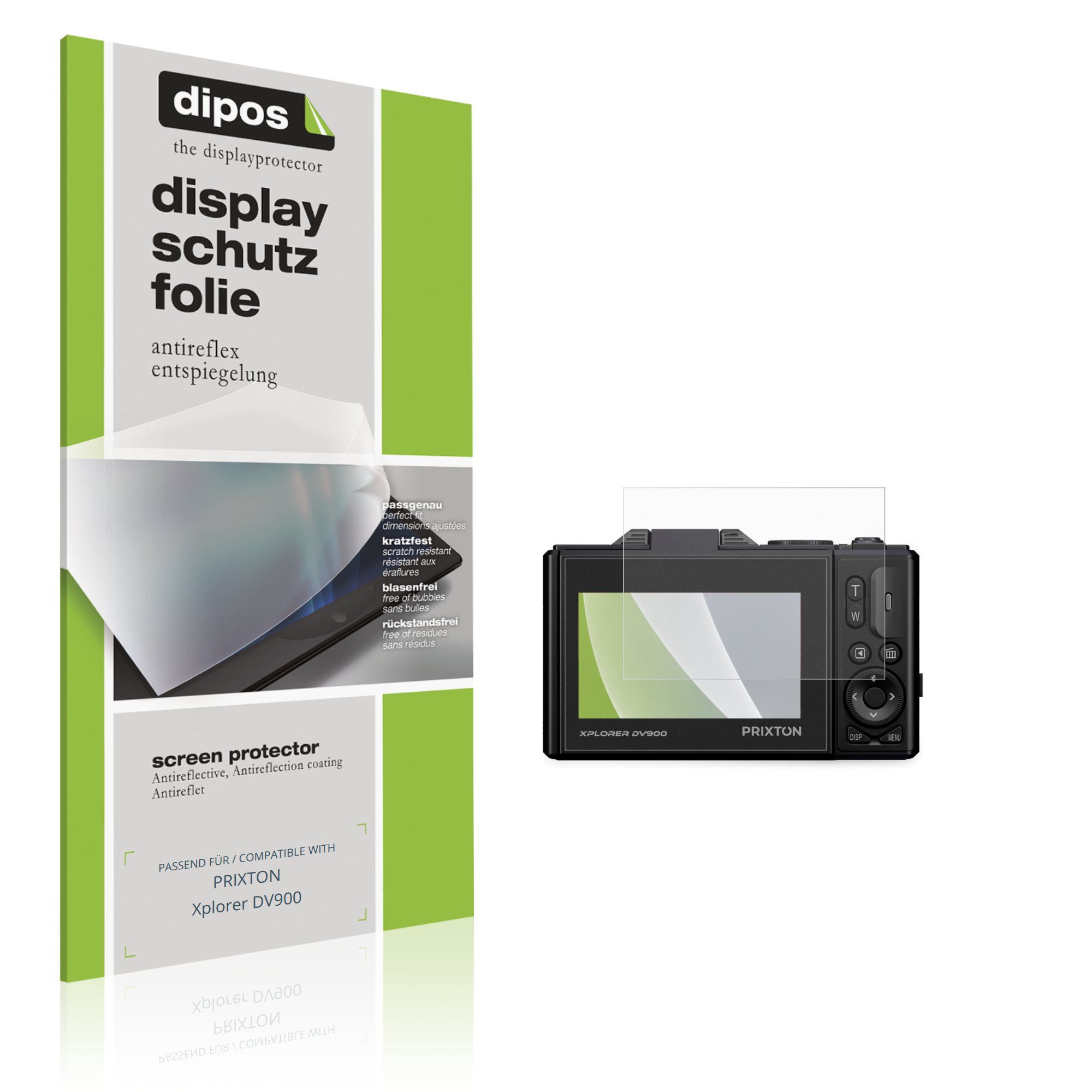 dipos Displayschutzfolie Schutzfolie für PRIXTON Xplorer DV900, 4 Stück, Displayschutz Schutz Folie Made in Germany