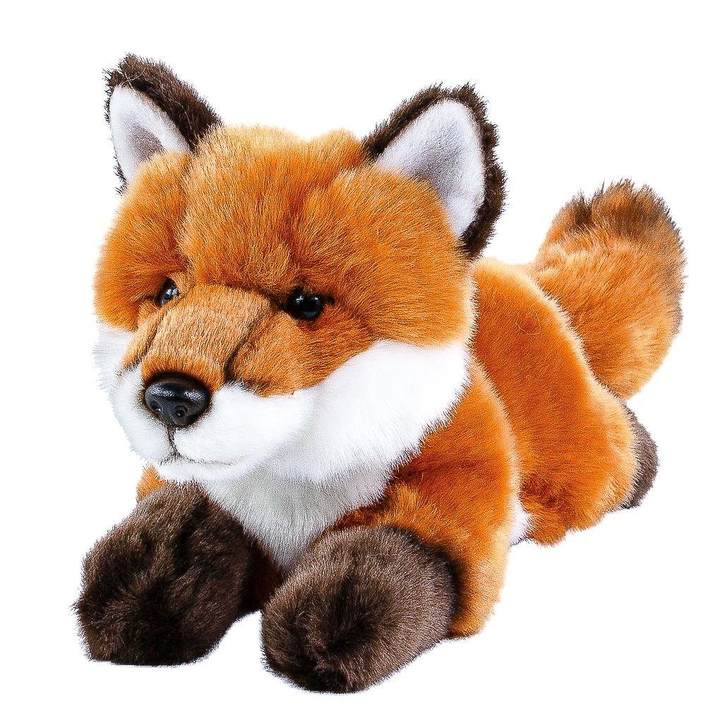 Teddys Rothenburg Kuscheltier Fuchs liegend rotbraun 30cm (mit Schwanz) (Stofffuchs Plüschfuchs, Fuchsbaby)