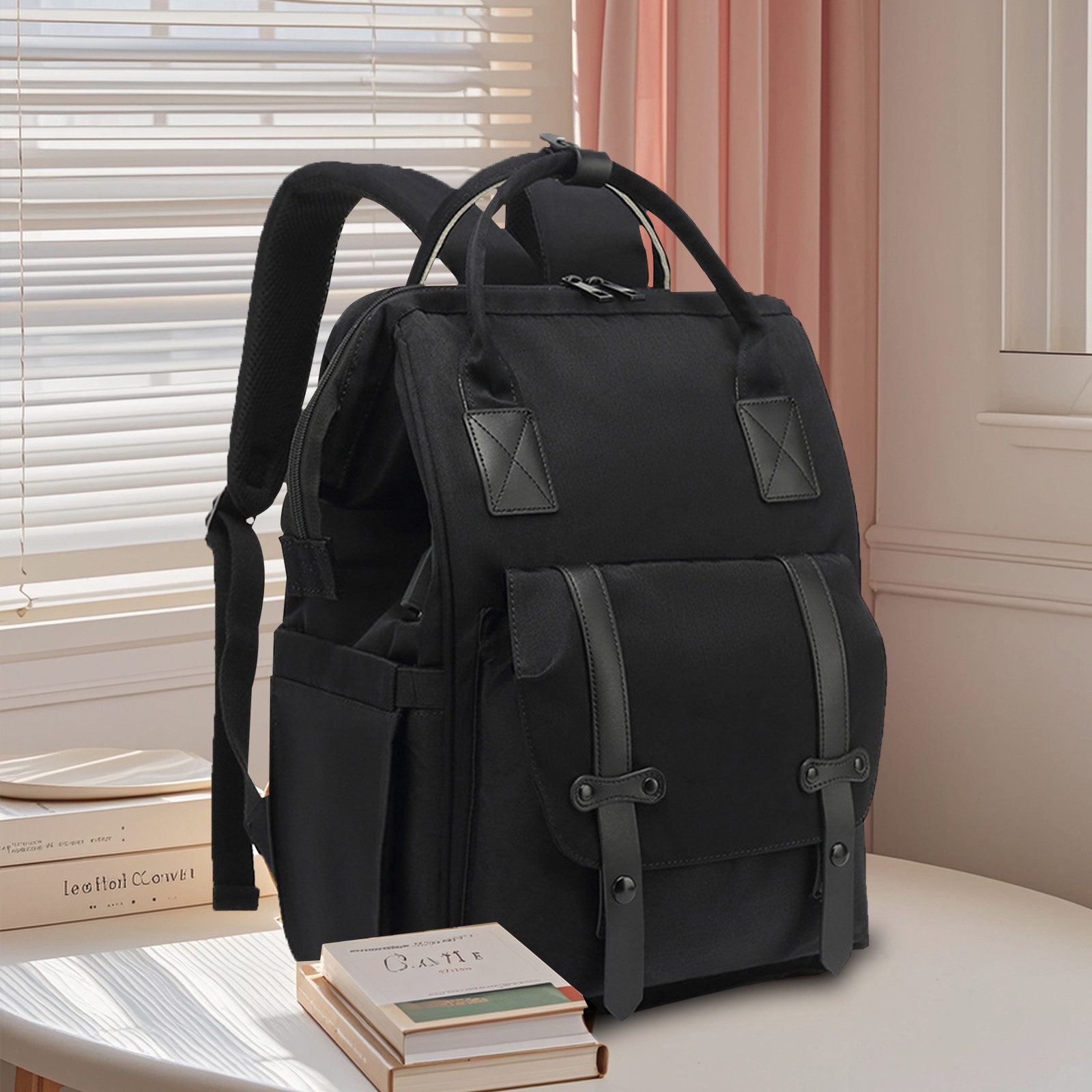 MODFU Wickelrucksack Multifunktional Babytasche Wickeltasche Alltagstasche (Milchfläsche Rucksack Tasche mit USB-Anschluss, Multifunktional, Babytasche), mit Kinderwagen-Haken