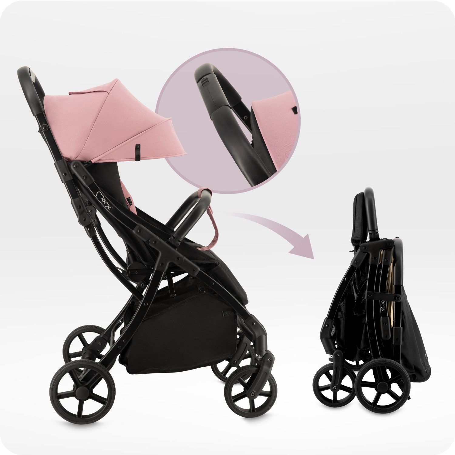 MoMi Kinder-Buggy Paola, Automatisch faltbar & vollgefedert bis 22 kg