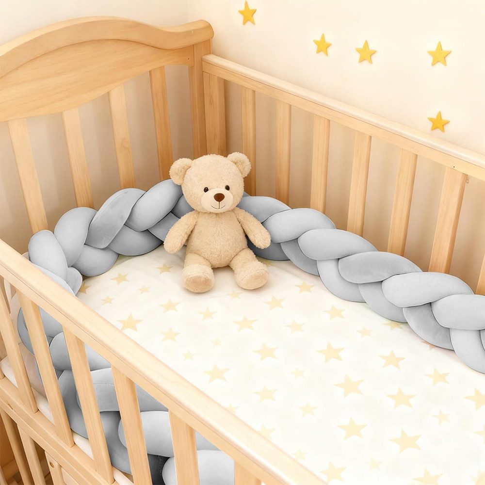 TUWENA Nestchenschlange Baby Nestchenschlange, Rundum-Schutz-Kissen,Ästhetik Geknotetes Kissen