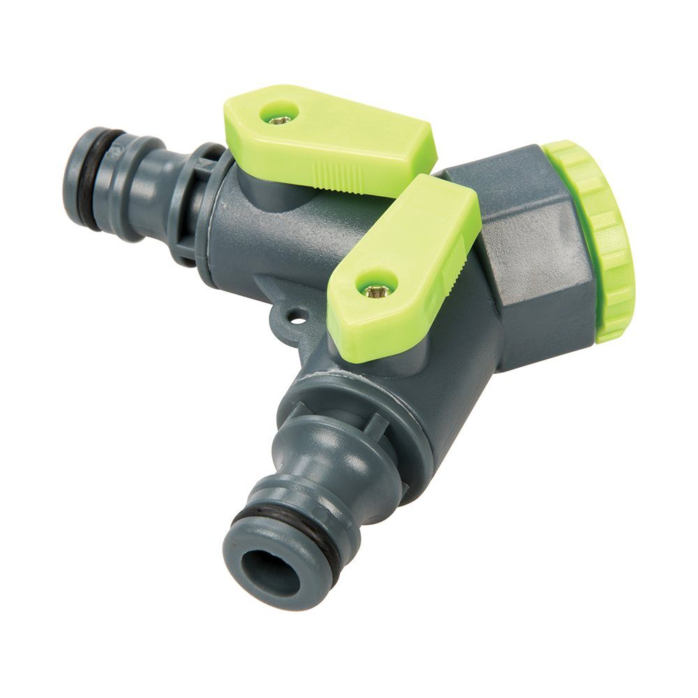 2-Wege Verteiler 2-Wege-Wasserhahn-Verteiler 3/4 Zoll BSP auf 1/2 Zoll