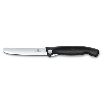 Victorinox Gemüsemesser Swiss Classic faltbares Gemüsemesser, schwarz, glatte Klinge