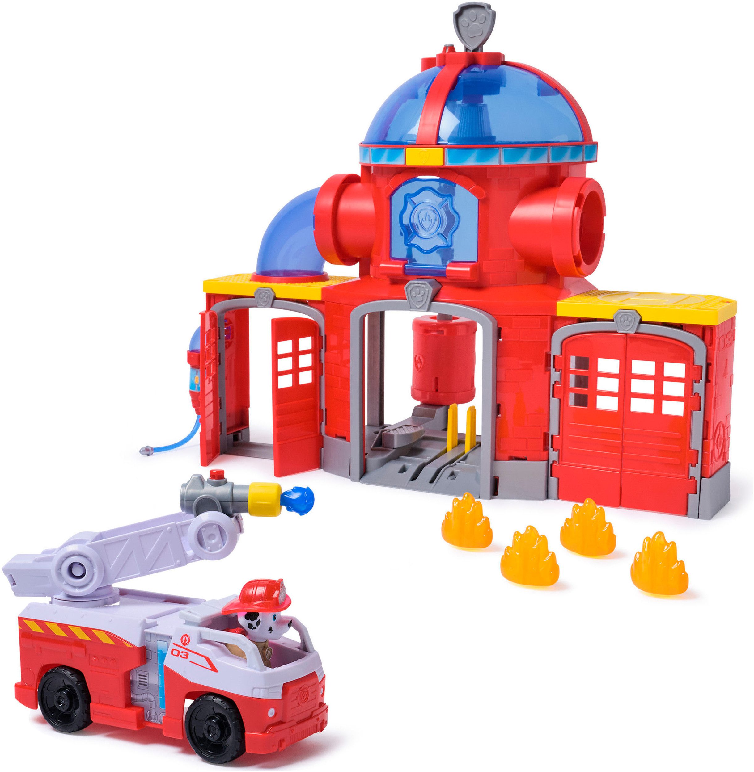 Spin Master Spiel-Feuerwehrwache PAW Patrol Fire Rescue - Feuerwehr-Station, inkl. Marshall und Fahrzeug; mit Licht- und Soundeffekten