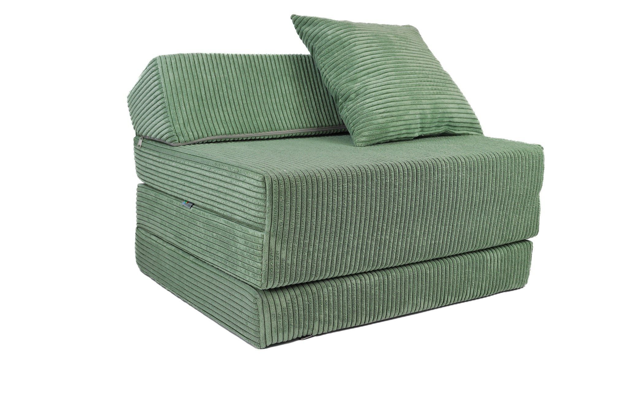 Klappmatratze Klappmatratze mit Kopfteil aus Cord, FORTISLINE, Klappbar, al günstig online kaufen