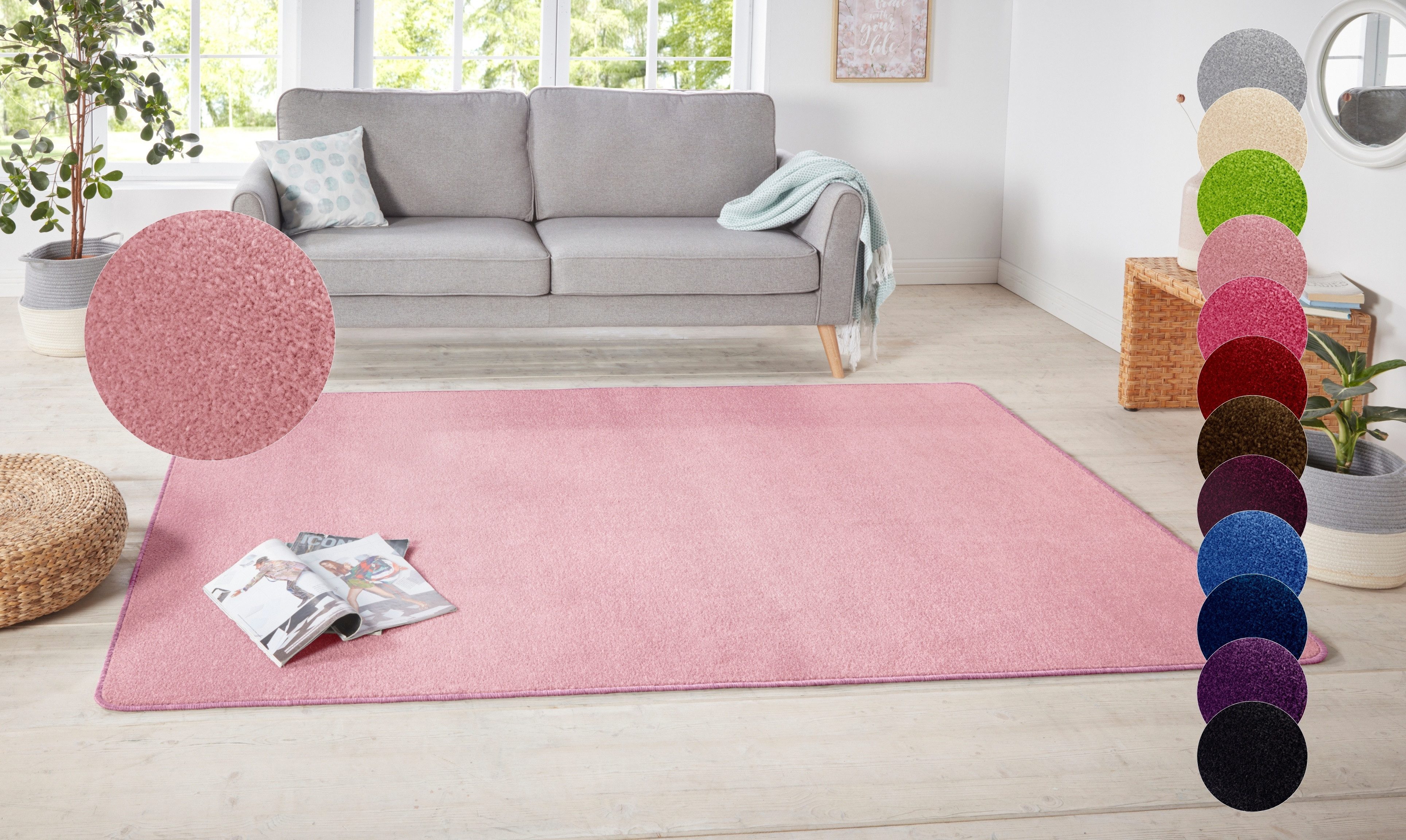 HANSE Home Teppich »Shashi«, rechteckig, 8,5 mm Höhe, Kurzflor, Unifarben, günstig online kaufen